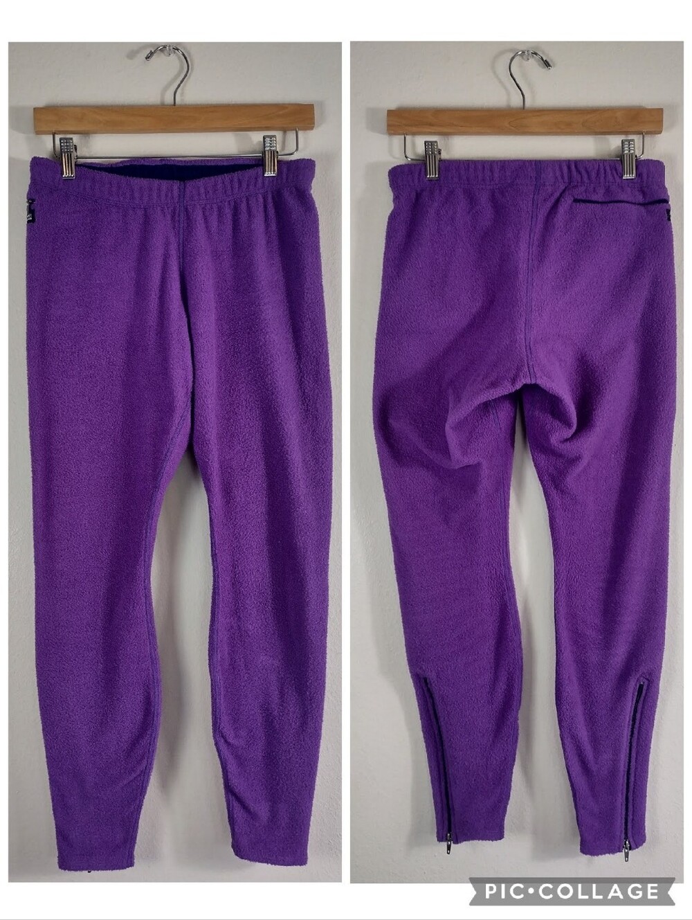 Patagonia Capilene Fleece Base Layer Zip Leg Ankle Pants Purple Women's Small